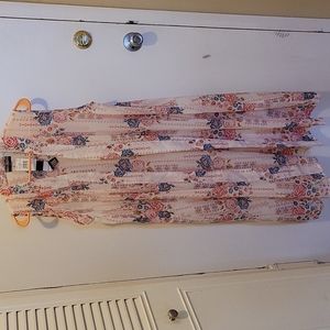 Floral print light weight duster vest